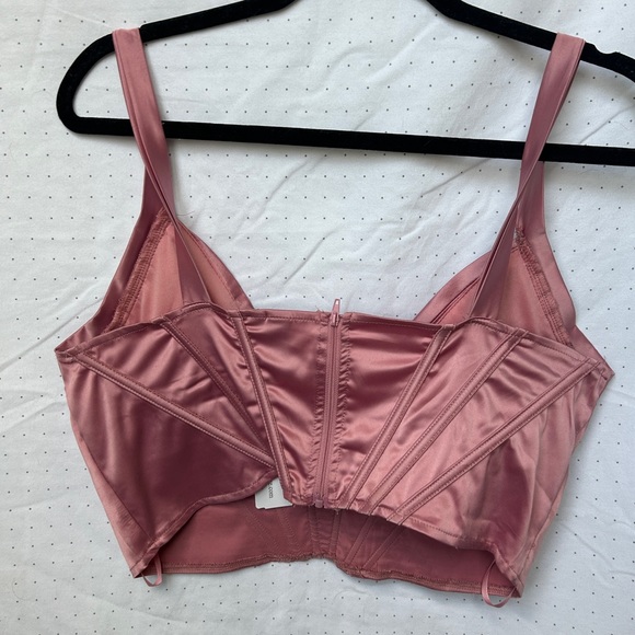NWT Satin Cropped Corset Top - Picture 2 of 5